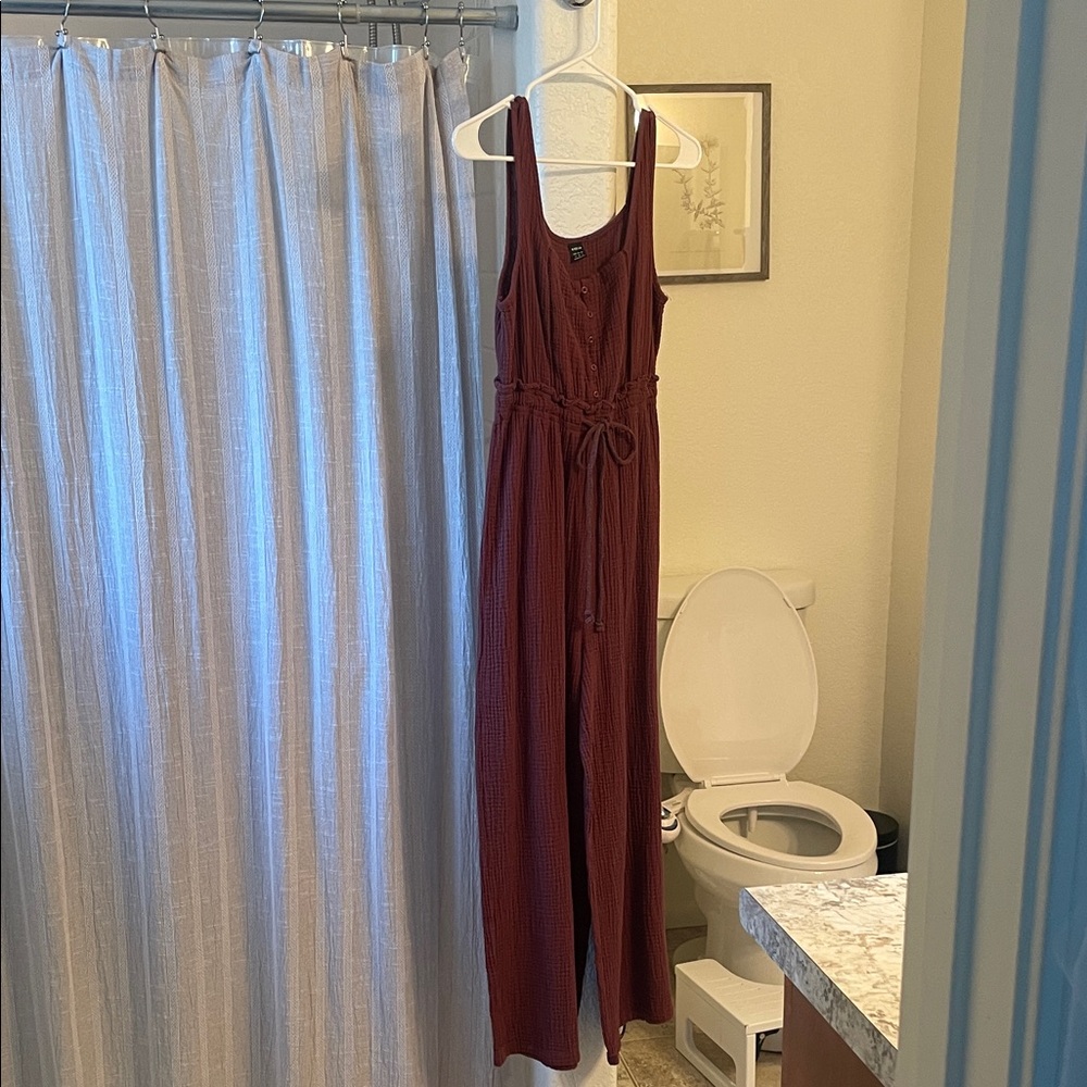 SHEIN Burgundy Jumpsuit
